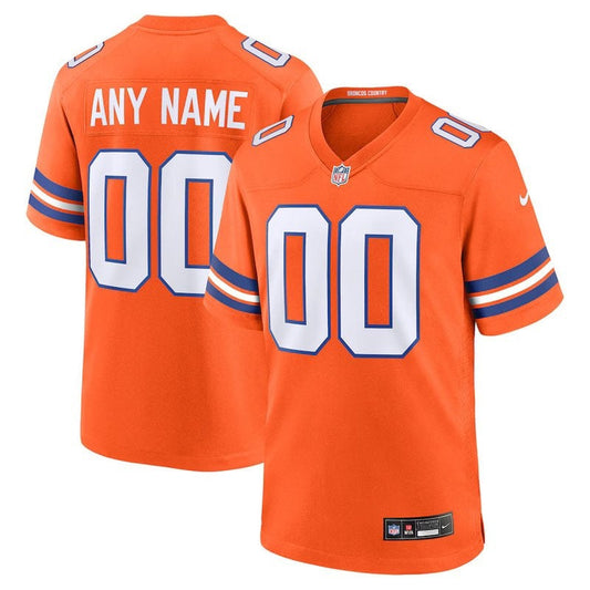 Denver Broncos - Coleção Mile High - Camisa personalizada de jogo da NFL de 1977 - Laranja