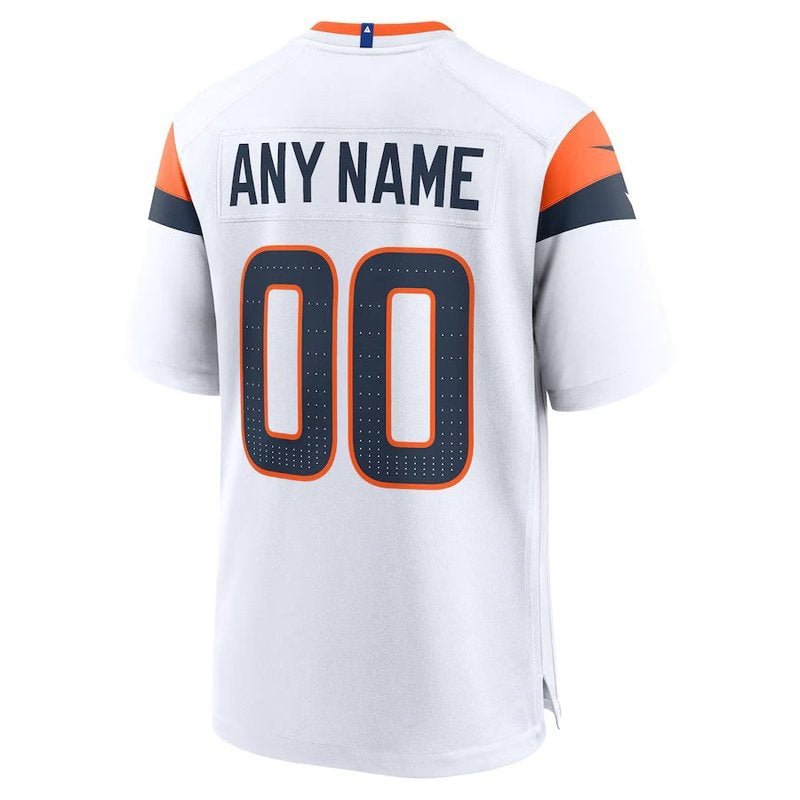 Denver Broncos - Coleção Mile High - Camisa personalizada para jogo da NFL - Branca