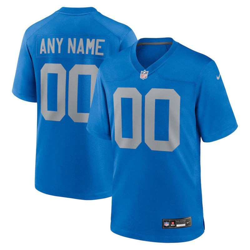 Detroit Lions - Camisa de jogo personalizada alternativa da NFL - Azul 