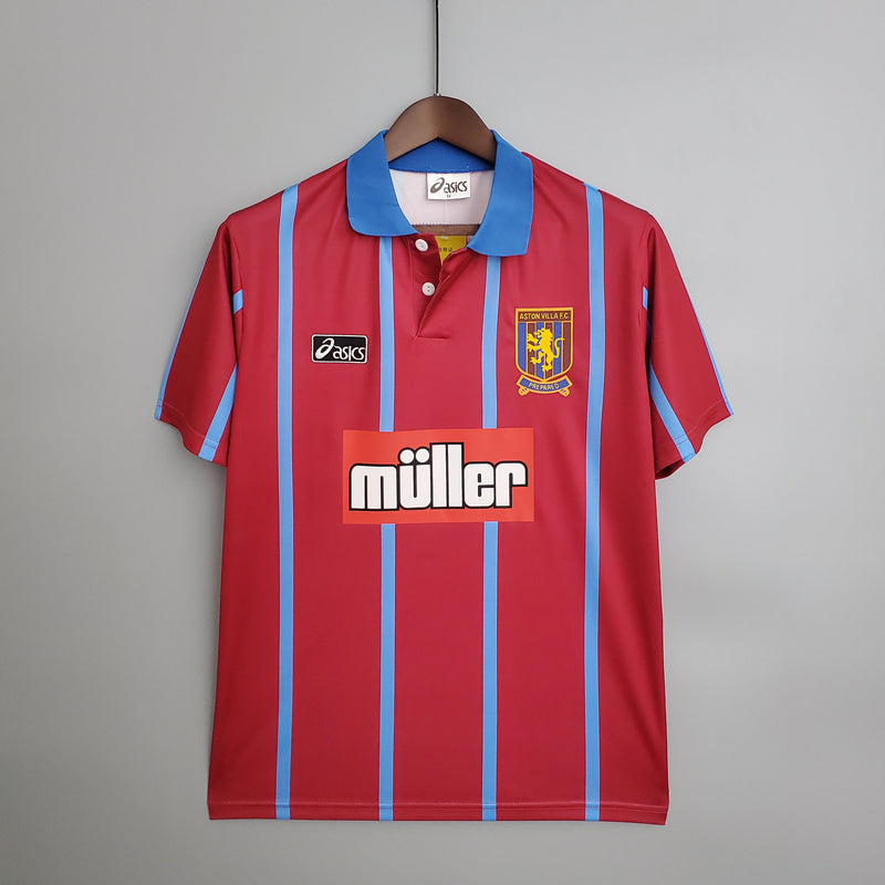 Imagem do produto Camisa Aston Villa Titular 93/95 - Versão Retro com entrega para brasileiros no Reino Unido