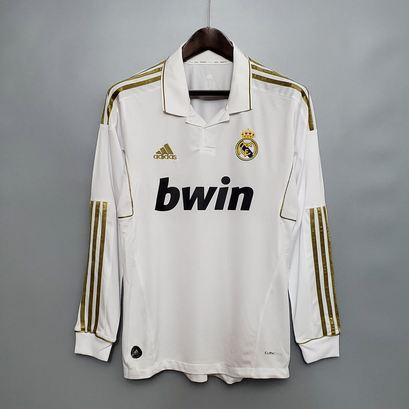 Imagem do produto Camisa Real Madrid Titular 11/12 - Versão Retro Manga Comprida com entrega para brasileiros no Reino Unido