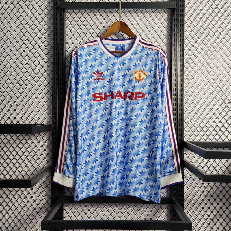 Imagem do produto Camisa Manchester United Reserva 90/92 - Versão Retro Manga Comprida com entrega para brasileiros no Reino Unido