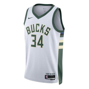Camiseta unisex de la NBA de Giannis Antetokounmpo de los Milwaukee Bucks 2023 - Edición Asociación - Blanco