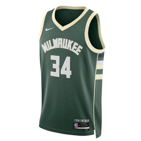 Camiseta unisex de la NBA de Giannis Antetokounmpo de los Milwaukee Bucks 2023 - Edición Ícono - Verde cazador