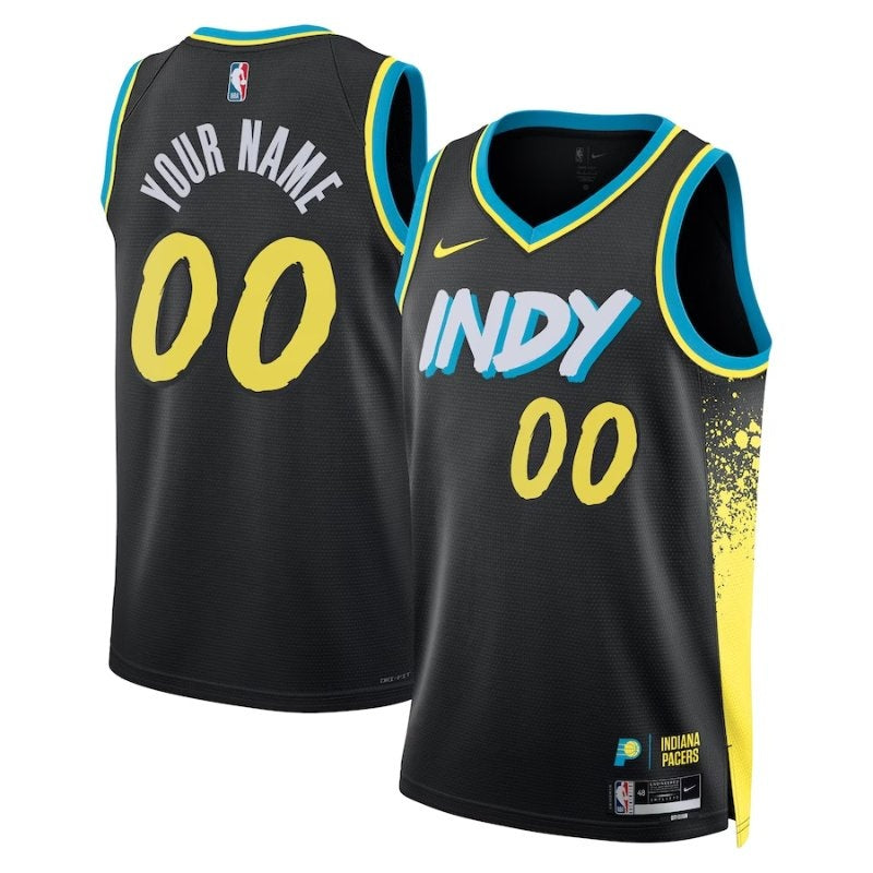 Camisa Indiana Pacers Unissex 23/24 NBA - Preta - Edição City 