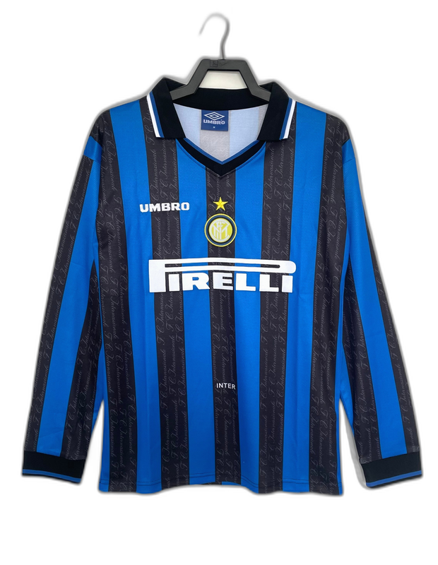 Camisa Home Inter de Milão 97/98 I - Versão Retrô de Manga Longa