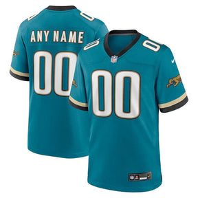Camisa personalizada para jogo da NFL Jacksonville Jaguars - Prowler Throwback - Azul-petróleo 