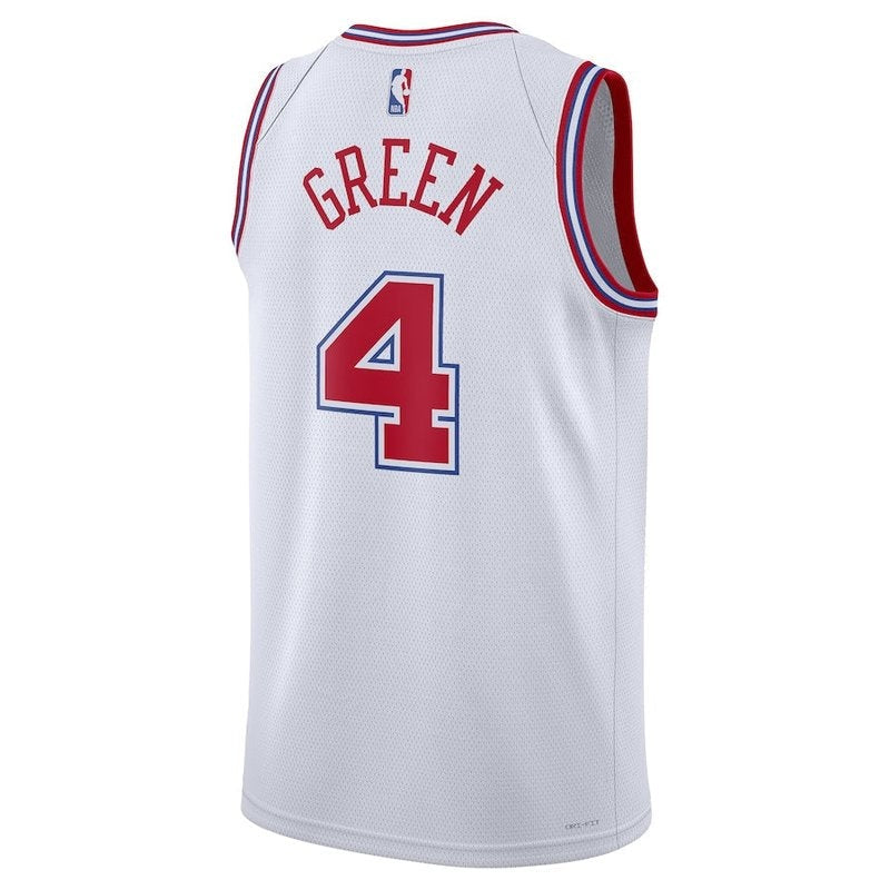 Camiseta unisex de la NBA de Jalen Green, Houston Rockets, 23/24 - Blanca - Edición Ciudad