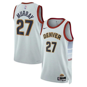 Camiseta unisex de la NBA de Jamal Murray de los Denver Nuggets 2023 - Edición Ciudad - Plateada