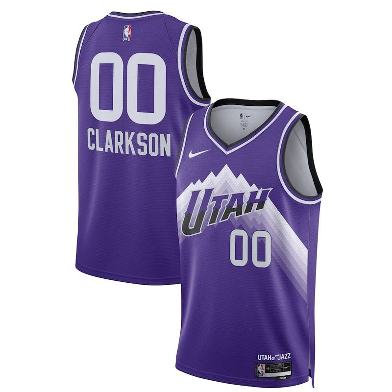 Camisa Jordan Clarkson Utah Jazz Unissex 23/24 NBA - Roxa - Edição City 