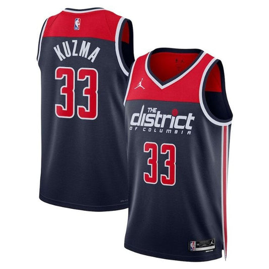 Camiseta unisex de la NBA Kyle Kuzma Washington Wizards 2023, edición Statement, azul marino