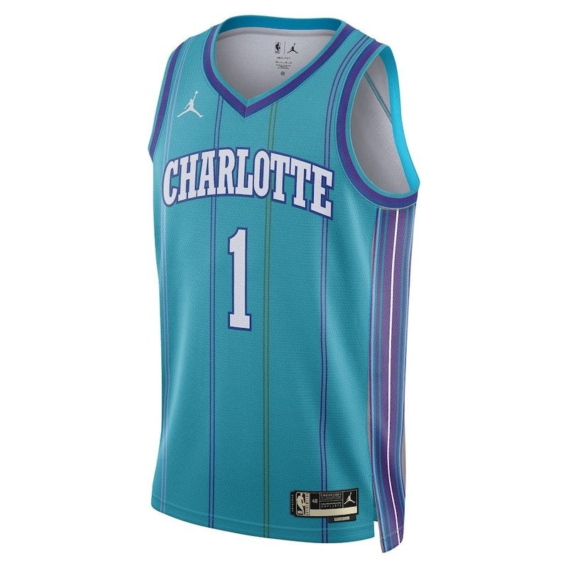 Camiseta unisex de la NBA LaMelo Ball de los Charlotte Hornets Jordan Brand 23/24 - Edición Clásica - Verde Azulado