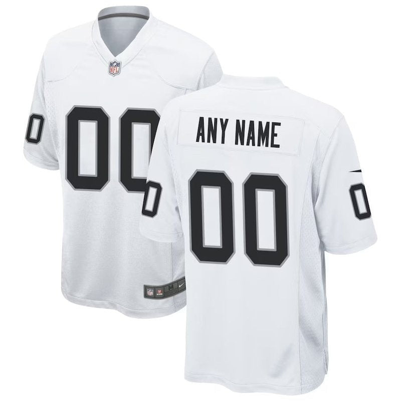 Las Vegas Raiders - Camisa de jogo personalizada da NFL - Branca 