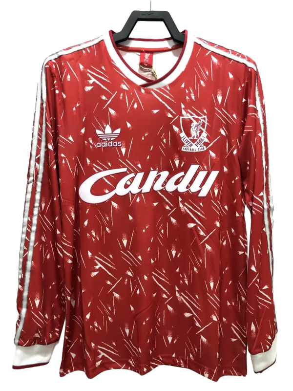 Camisa Liverpool 89/91 I Home - Manga Longa Versão Retro