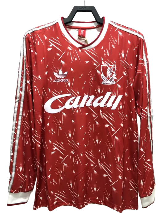 Camisa Liverpool 89/91 I Home - Manga Longa Versão Retro
