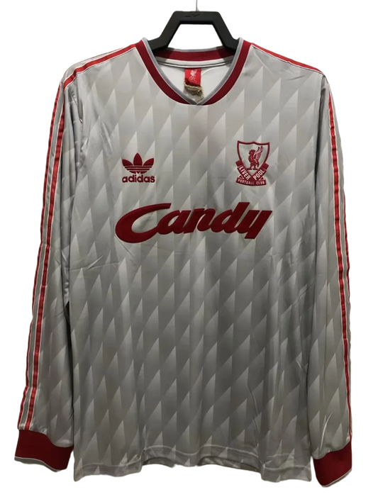 Camisa reserva do Liverpool 89/91 II - Versão retrô de manga comprida