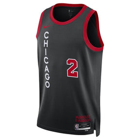 Camiseta unisex de la NBA de Lonzo Ball Chicago Bulls 23/24 - Negra - Edición City