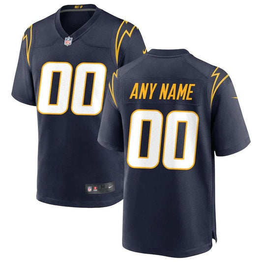 Los Angeles Chargers - Camisa de jogo personalizada alternativa da NFL - Azul-marinho 
