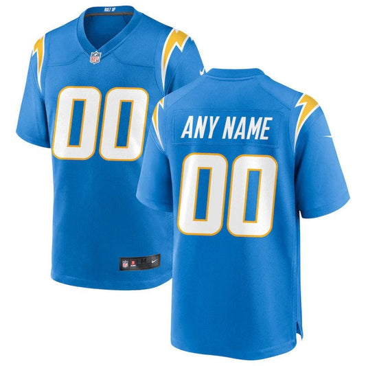 Los Angeles Chargers - Camisa de jogo personalizada da NFL em pó - Azul 