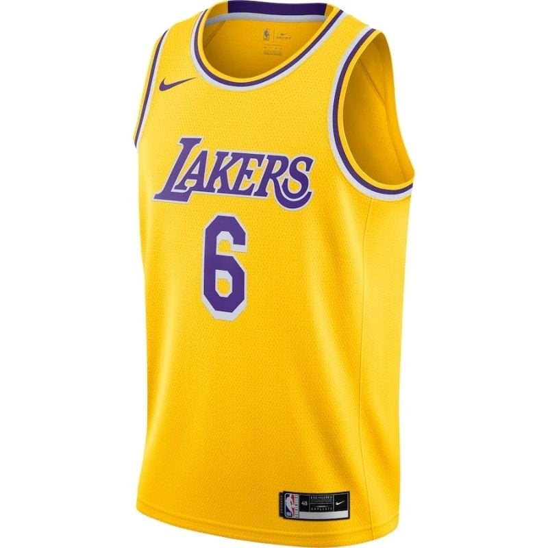 Camisa NBA Los Angeles Lakers LeBron James #6 2021/22, amarela 