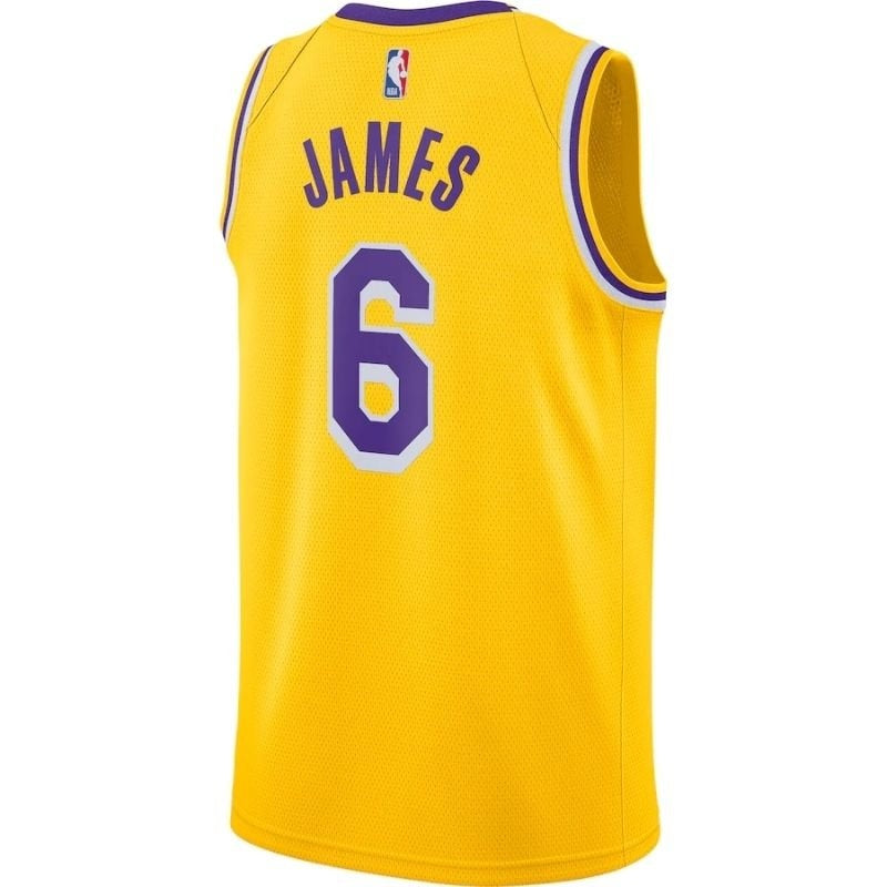 Camisa NBA Los Angeles Lakers LeBron James #6 2021/22, amarela 