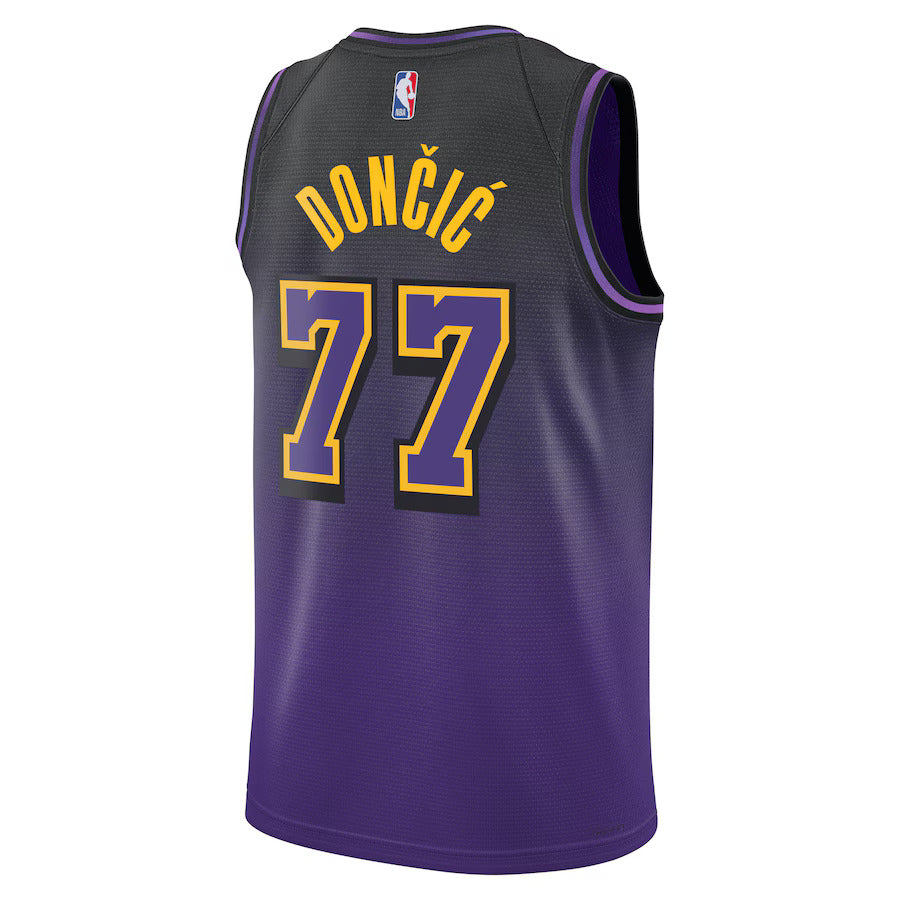 Luka Dončić - Camisa Los Angeles Lakers City Edition 2024 da NBA - Roxa - Unissex