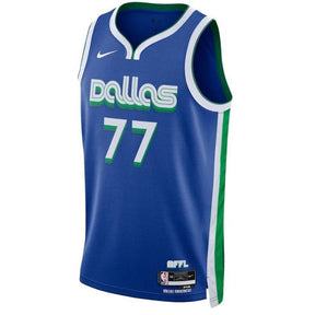 Luka Dončić - Camisa NBA Unissex 2023 do Dallas Mavericks - City Edition - Azul 