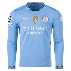 Camisa Manchester City UCL 24/25 I - Manga Longa 