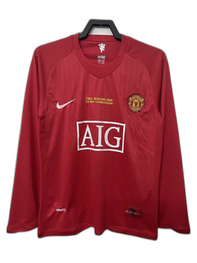 Camiseta local del Manchester United 07/08 I - Versión retro de manga larga