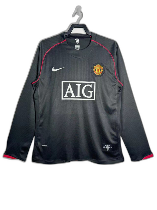 Camisa reserva Manchester United 07/08 II - Versão retrô de manga comprida