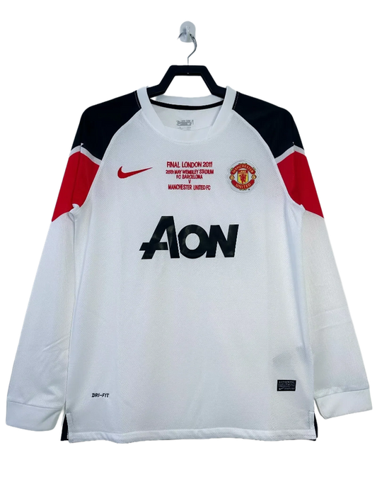 Camisa reserva Manchester United 10/11 II - Versão retrô de manga comprida