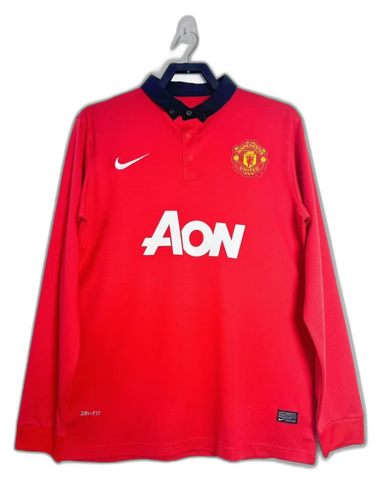 Camisa Manchester United 13/14 I Home - Manga Longa Versão Retro