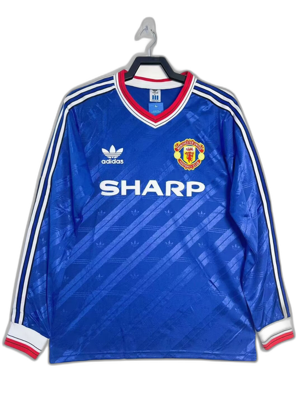Camisa Manchester United 86/88 III Third - Versão retrô de manga comprida