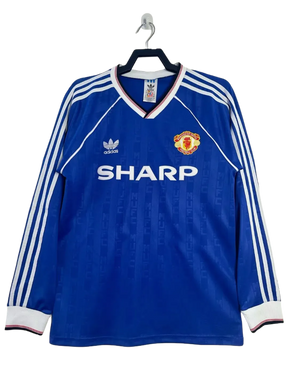 Camiseta de visitante del Manchester United 88/90 II - Versión retro de manga larga