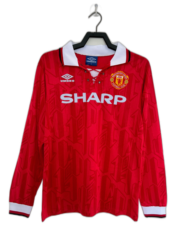 Camisa Manchester United 92/94 I Home - Versão retrô de manga comprida