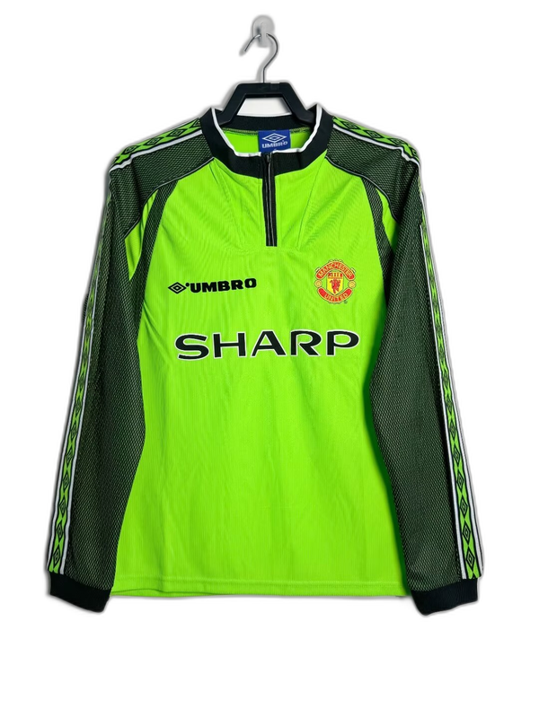 Camisa de goleiro do Manchester United 98/99 - Versão retrô de manga comprida