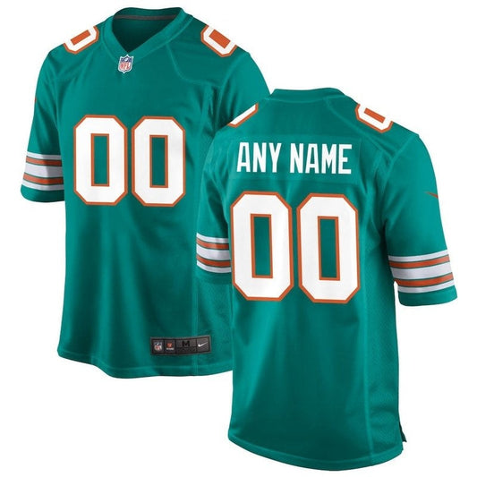 Miami Dolphins - Camisa de jogo personalizada alternativa da NFL Aqua 