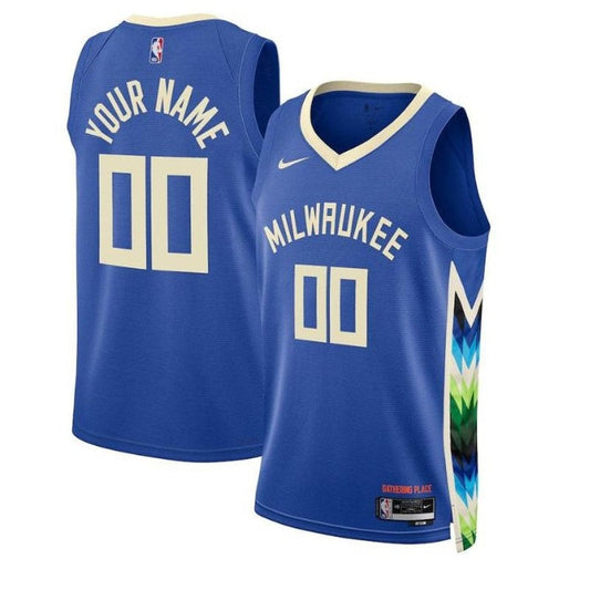 Camisa NBA Milwaukee Bucks Unissex 2023 - Edição City - Royal 