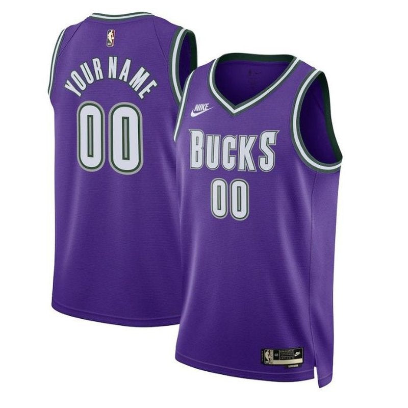 Camisa NBA Unissex Milwaukee Bucks 2023 - Edição Clássica - Roxa 