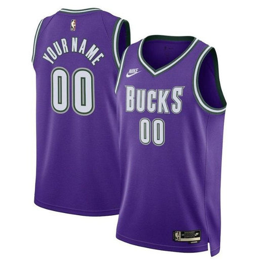 Camisa NBA Unissex Milwaukee Bucks 2023 - Edição Clássica - Roxa 