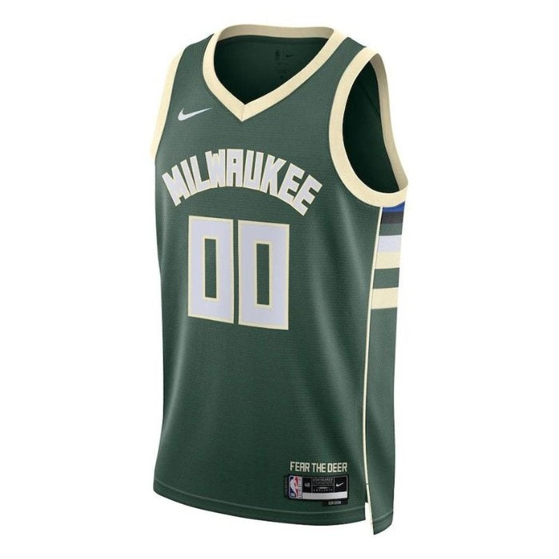 Camisa NBA Milwaukee Bucks Unissex 2023 Verde Caçador - Edição Ícone 