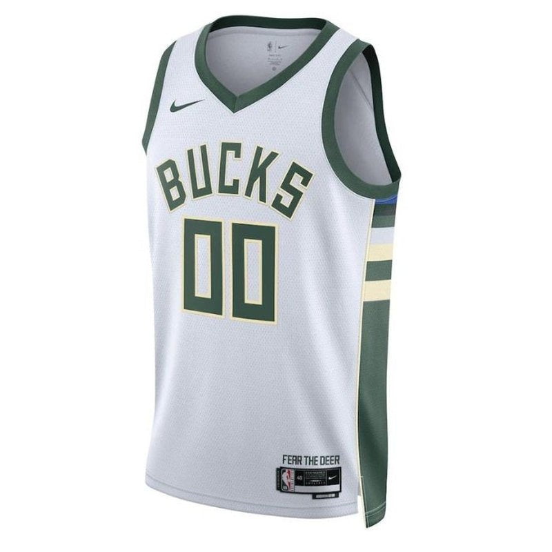 Camisa NBA Branca Unissex Milwaukee Bucks 2023 - Edição Associação 