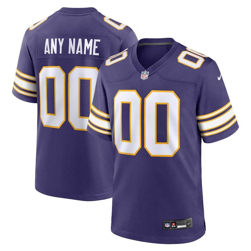 Minnesota Vikings - Camisa de jogo da NFL personalizada clássica - Roxa 