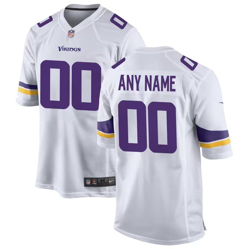 Minnesota Vikings - Camisa de jogo personalizada da NFL - Branca 