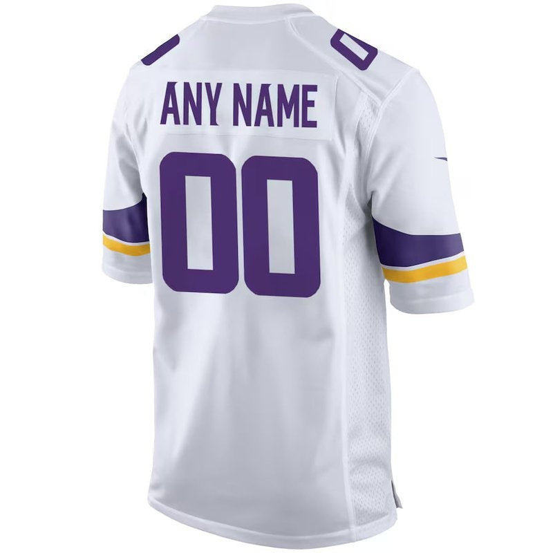 Minnesota Vikings - Camisa de jogo personalizada da NFL - Branca 