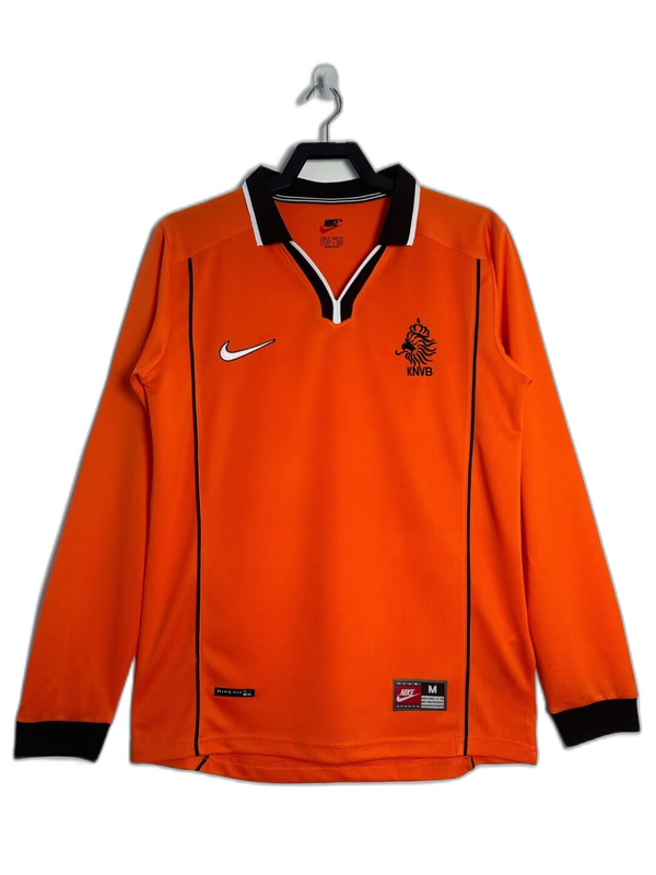 Camisa Holanda 1998 I Home - Manga Longa Versão Retro