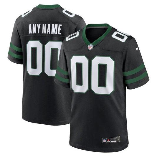 New York Jets - Camisa de jogo personalizada alternativa Legacy da NFL - Preta 