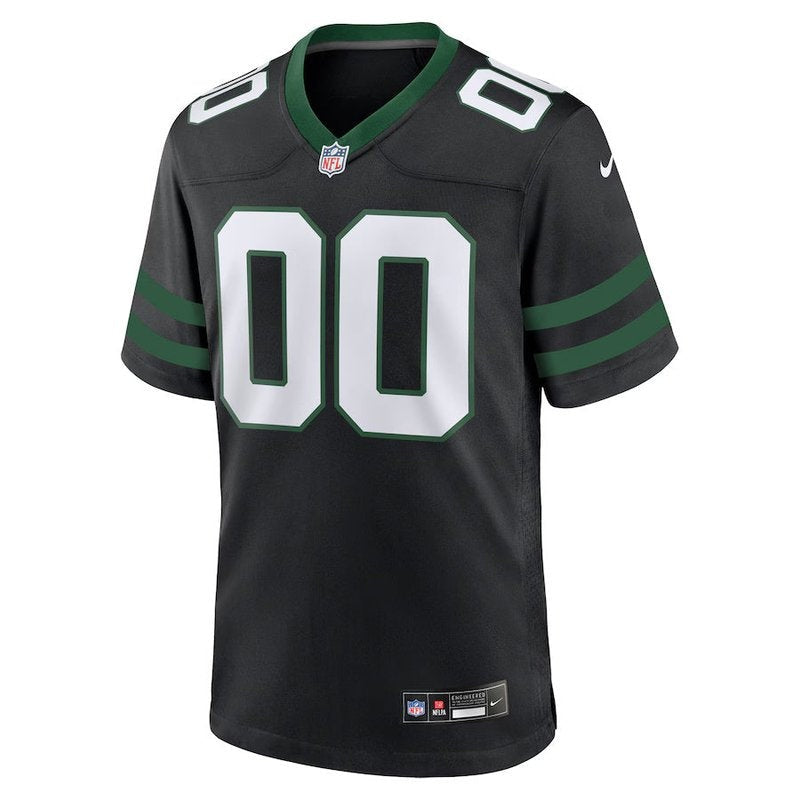 New York Jets - Camisa de jogo personalizada alternativa Legacy da NFL - Preta 