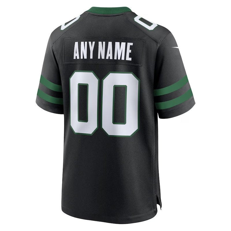 New York Jets - Camisa de jogo personalizada alternativa Legacy da NFL - Preta 