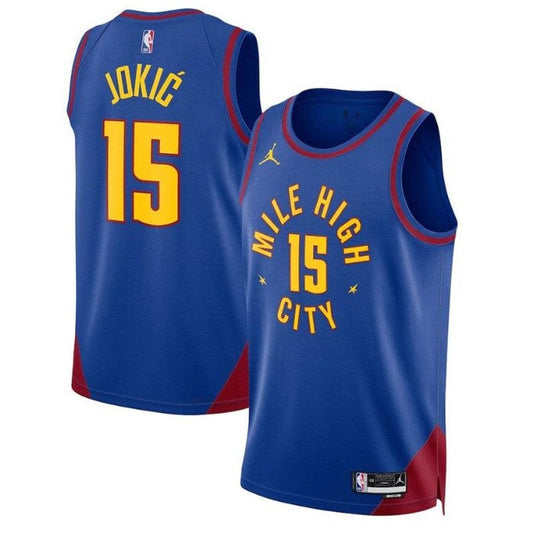 Camisa NBA Denver Nuggets 2023 Statement Edition Unissex Nikola Jokic - Azul 